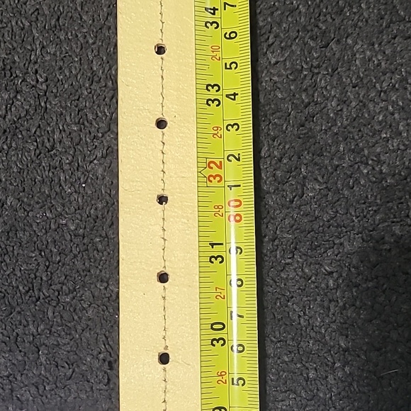 Vintage yellow leather belt size M - Picture 8 of 9